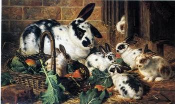 unknow artist Rabbits 198 Norge oil painting art